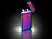 PEARL 2er Pack Elektronisches USB-Feuerzeug mit Akku, violett PEARL Elektronische Lichtbogen-Feuerzeuge