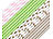 PEARL 200 Papier-Trinkhalme, Retro-Motive in gold, grün, rosa, 197 x 6 mm PEARL Papier-Trinkhalme