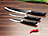 TokioKitchenWare 3-tlg. Messerset, Antihaft-Beschichtung, Hammerschlag-Design TokioKitchenWare