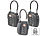 Kofferschlösser: AGT 3er-Set TSA-Koffer- & Gepäck-Schlösser mit Zahlencode und Stahlkabel