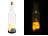 Lunartec 3er-Set Deko-Glasflasche, LED-Kerze & bewegliche Flamme, Schneeflocke Lunartec Winter-Deko-Glasflaschen mit LED-Echtwachskerzen