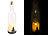 LED-Dekos: Lunartec Deko-Glasflasche mit LED-Kerze, bewegliche Flamme, Timer, Tannen-Motiv