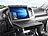Lescars Kfz-Universal-Klapptisch mit Getränkehalter, für Lenkrad & Kopfstütze Lescars KFZ-Lenkrad- & Rücksitz-Tische