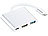 Callstel USB-C-Multiport-Adapter auf USB-A- & HDMI-Port, USB Power Delivery Callstel USB-Typ-C-Multiport-Adapter mit HDMI