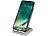 Callstel Schnell-Ladestation für Qi-kompatible Smartphones, 5 V, 10 W, silbern Callstel Qi-kompatible Schnell-Ladegeräte