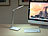 Lunartec Schreibtisch-Lampe, Qi-kompatibel, 4 Lichtfarben, 800 Lumen, dimmbar Lunartec LED-USB-Schreibtischlampen mit Qi-kompatibler Ladefunktion und Lichtfarbwahl