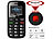 Mobiltelefon: simvalley Mobile Dual-SIM-Komfort-Handy mit Garantruf Easy, Bluetooth und Taschenlampe