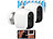 VisorTech 2er-Set IP-Überwachungskamera mit 8 Akkus, Full HD, WLAN & App, IP54 VisorTech Akkubetriebene IP-Full-HD-Überwachungskameras mit Apps