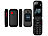 simvalley MOBILE Notruf-Klapphandy, Garantruf Premium, 2 Displays, Hörgeräte-kompatibel simvalley MOBILE Notruf-Klapphandys mit Bluetooth und Garantruf Premium