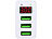 revolt 2er-Set Intelligentes 3-Port-USB-Wandnetzteil mit LED-Display, 15,5 W revolt Mehrfach-USB-Netzteile mit Spannungsanzeigen