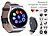 simvalley MOBILE Smartwatch mit Bluetooth 4.0 und Metallgehäuse (Versandrückläufer) simvalley MOBILE Smartwatches mit Pulssensor für iOS & Android