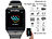 Fitness Uhr mit Kamera: simvalley Mobile Handy-Uhr & Smartwatch mit Kamera, Bluetooth 4.0, für iOS & Android