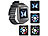 simvalley MOBILE Handy-Uhr/Smartwatch mit Kamera, Bluetooth 4.0, iOS & Android simvalley MOBILE Handy-Smartwatches mit Kameras und Bluetooth für Android und iOS