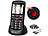 simvalley MOBILE Komfort-Handy, Bluetooth, Garantruf, Ladestation (Versandrückläufer) simvalley MOBILE Notruf-Handys mit Kamera und MP3-Player