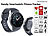 simvalley MOBILE Handy-Uhr & Smartwatch mit Bluetooth, Herzfrequenz (Versandrückläufer) simvalley MOBILE Handy-Smartwatches mit Bluetooth & Herzfrequenz-Messung, für Android und iOS