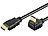 Hdmikabel: auvisio HDMI-Kabel, vergoldeter Stecker, 90° gewinkelt, 2 m