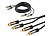 auvisio Premium-Stereo-Kabel 2 Cinch auf 2 Cinch, schwarz, 2 m, vergoldet auvisio 2-fach-Cinch-Kabel (Audio)