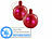 Lunartec 2er-Set LED-Weihnachtskugeln mit 3D-Effekt, rot Versandrückläufer Lunartec 3D LED-Weihnachtskugeln