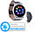 simvalley MOBILE Smartwatch mit Bluetooth 4.0 und Metallgehäuse (Versandrückläufer) simvalley MOBILE Smartwatches mit Pulssensor für iOS & Android