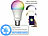 Luminea Home Control WLAN-LED-Lampe, E27, RGB-CCT, 14 W, Versandrückläufer Luminea Home Control WLAN-LED-Lampen E27 RGBW