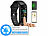 newgen medicals ELESION-kompatibles Fitness-Armband, Versandrückläufer newgen medicals Fitness-Armbänder mit Puls-/Blutdruck-/Körpertemperatur-Anzeige und Smart-Home-Steuerung
