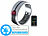 newgen medicals Fitnesstracker-Ring, 2 mm, silber, Gr.57, Versandrückläufer newgen medicals Fitness- und Schlaftracker-Ringe mit SOS-Funktion und Touch-Steuerung