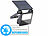 Luminea Solar-LED-Wandfluter mit PIR-Bewegungssensor, 400 lm,Versandrückläufer Luminea LED-Solar-Fluter mit Bewegungsmelder