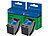 recycled / rebuilt by iColor 2er-Set recycled Tintenpatronen für HP, C2P05AN, 62XL, black recycled / rebuilt by iColor 