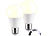 Luminea 4er-Set LED-Lampen mit 3 Helligkeits-Stufen, 14 W, 1.521 lm, 3000 K, F Luminea LED-Lampen E27 mit 3 Helligkeitsstufen warmweiß