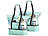 PEARL 2er-Set 2in1-Strand-Netztaschen mit Kühlfach und Seitenfach, hellblau PEARL Strandtaschen mit Kühlfach