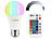 Luminea 2er-Set LED-Lampen E27, RGBW, 8 W (ersetzt 75 W), 806 Lumen, dimmbar Luminea LED-Tropfen E27 mit Farbwechsel (RGBW)