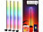 Luminea Home Control 4er-Set WLAN-Steh-/Eck-Leuchten mit RGB-CCT-IC-LEDs, 12W, App, schwarz Luminea Home Control