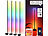 Luminea Home Control 4er-Set WLAN-Steh-/Eck-Leuchten mit RGB-CCT-IC-LEDs, 12W, App, schwarz Luminea Home Control