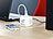 revolt 4-fach-Steckdosen-Würfel mit 2 USB-Ladeports und Halterung revolt Steckdosen-Würfel mit USB-Ports