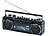 auvisio Retro-Boombox mit Kassetten-Player, Radio, USB, SD & Bluetooth, 8 Watt auvisio Ghettoblaster mit Kassettenspieler, Radio und Bluetooth