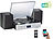 auvisio Plattenspieler/Digitalisierer, DAB+, CD, Bluetooth, MC, USB, MP3, 80 W auvisio
