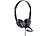 Callstel USB-On-Ear-Stereo-Headset, Schwanenhals-Mikrofon, Kabel-Fernbedienung Callstel USB-Stereo-Headsets für den PC