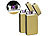 USB Zigarettenanzünder: PEARL 2er Pack Elektronisches USB-Feuerzeug mit Akku, golden