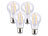 LED Leuchtmittel E27: Luminea 4er-Set LED-Filament-Lampe E27 7,2 W (ersetzt 60 W) 806 lm warmweiß