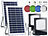 LED-Strahler außen Solar: Luminea 2er-Set Solar-LED-Fluter für außen, RGBW, 30 W, Fernbedienung, Timer