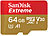 SanDisk Extreme microSDXC Speicherkarte 64GB, 100MB/s, U3, V30, A1 SanDisk microSD-Speicherkarte UHS U3