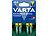 1 5 Volt Batterie aufladbar: Varta 4er-Set NiMH-Akkus Typ AAA / Micro, 1.000 mAh