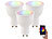 Luminea Home Control 3er-Set WLAN-LED-Lampen, Amazon Alexa & Google Assistant komp., GU10 Luminea Home Control WLAN-LED-Lampen GU10 RGBW