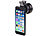 Somikon 2in1-HD-Vorsatz-Linsen-Set mit Super-Weitwinkel & Makro, Premium-Glas Somikon Smartphone-HD-Vorsatz-Linsen-Sets mit Makro und Weitwinkel