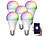 Luminea Home Control 5er-Set WLAN-LED-Lampen für Alexa & Google Assistant, E27, RGB/CCT, 9W Luminea Home Control WLAN-LED-Lampen E27 RGBW