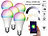 Luminea Home Control 5er-Set WLAN-LED-Lampen für Alexa & Google Assistant, E27, RGB/CCT, 9W Luminea Home Control WLAN-LED-Lampen E27 RGBW
