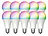 Luminea Home Control 10er-Set WLAN-LED-Lampen, E27, RGB-CCT, 9W (ersetzt 75W), F, 80lm, App Luminea Home Control WLAN-LED-Lampen E27 RGBW