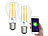 Luminea Home Control LED-Filament-Lampe, komp. zu Amazon Alexa / GA, 6500 K 2er-Set Luminea Home Control WLAN-LED-Filament-Lampe E27 weiß