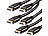 auvisio 3er-Set High-Speed-HDMI-2.1-Kabel, 8K, 3D, HDR, eARC, 48 Gbit/s, 0,5 m auvisio