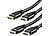 auvisio 2er-Set High-Speed-HDMI-2.1-Kabel, 8K, 3D, HDR, eARC, 48 Gbit/s, 3 m auvisio